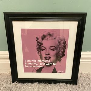 Marilyn Monroe framed pop art photo with quote